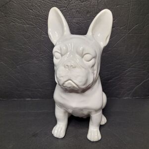Lovely Sitting French Bulldog Wonderfully Detailed Large Ceramic Statue NWOT